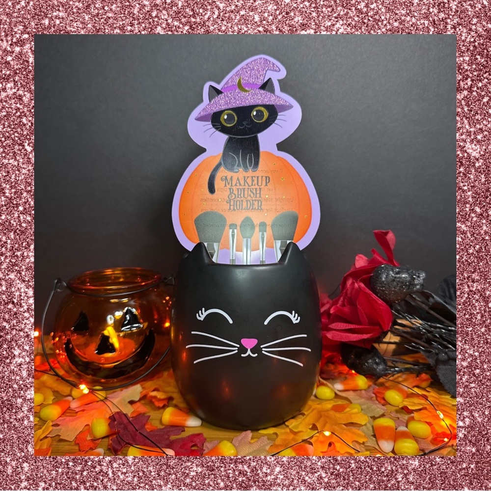 Black Cat Makeup Brush Holder